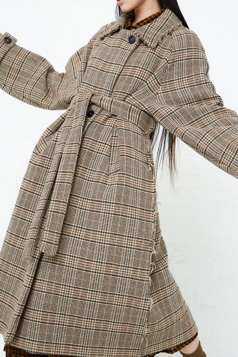 Kassl Wool Check Overcoat in Camel | Premium Oroboro Trench Coat for Men & Women