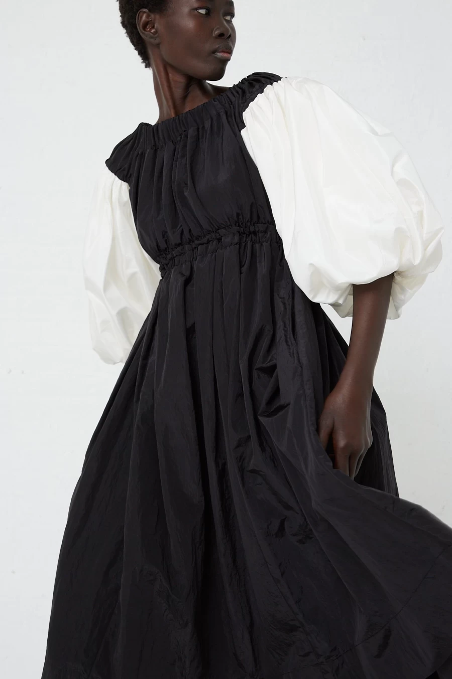 Rejina Pyo Black Taffeta Lydia Dress | Elegant Oroboro Design | Women's Fashion