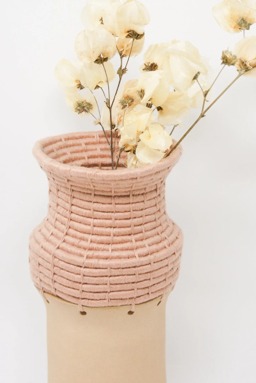 Karen Tinney Ceramic Vase #731 - Natural & Blush Handmade Home Decor | Oroboro Store New York