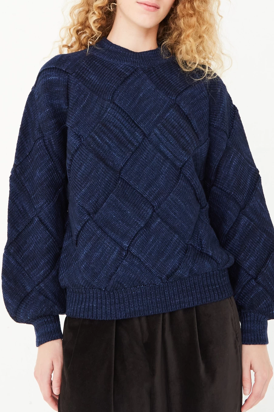 Misha & Puff Entrelac Sweater - Ink Color Knitwear | Oroboro Store