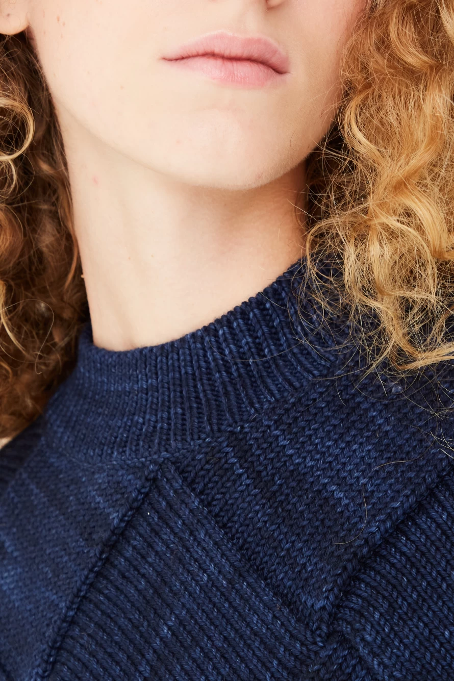 Misha & Puff Entrelac Sweater - Ink Color Knitwear | Oroboro Store