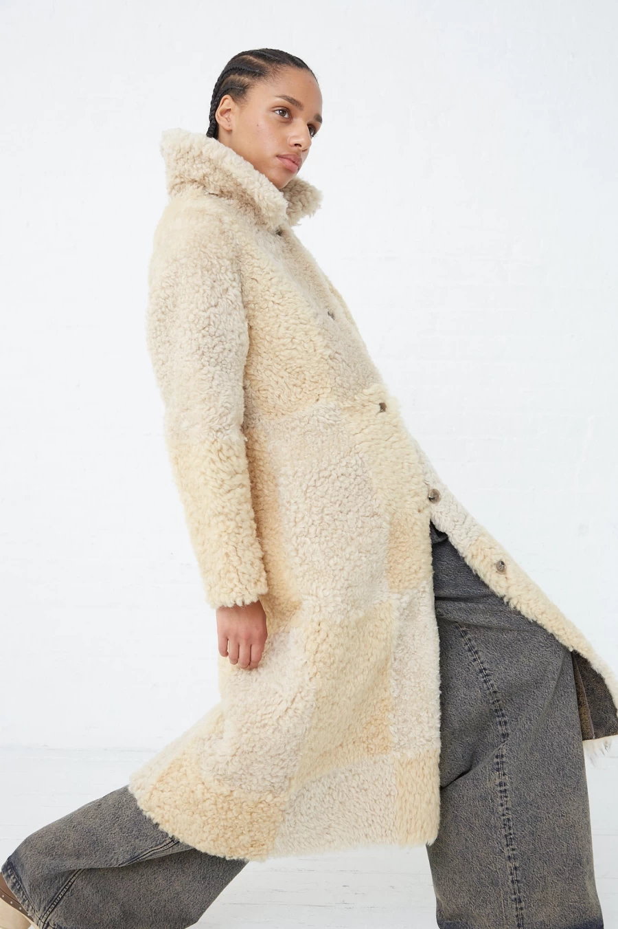 Milena Silvano Women's Sheepskin Albizia Coat in Tonal Oroboro - Luxurious Leather Jacket