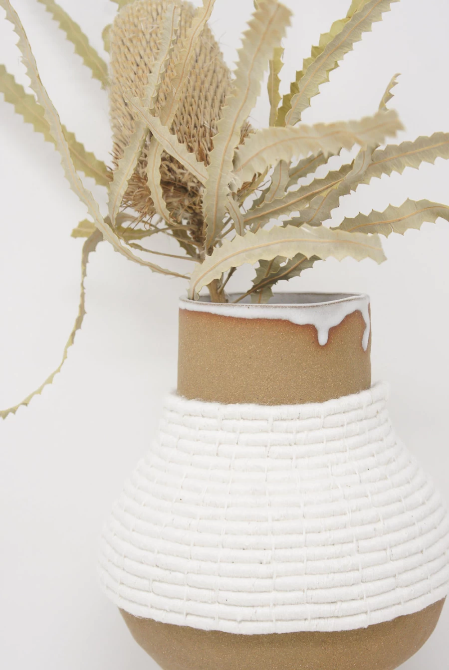 Karen Tinney Ceramic Vessel #724 - Handcrafted Natural & White Art Pottery | Oroboro Store New York