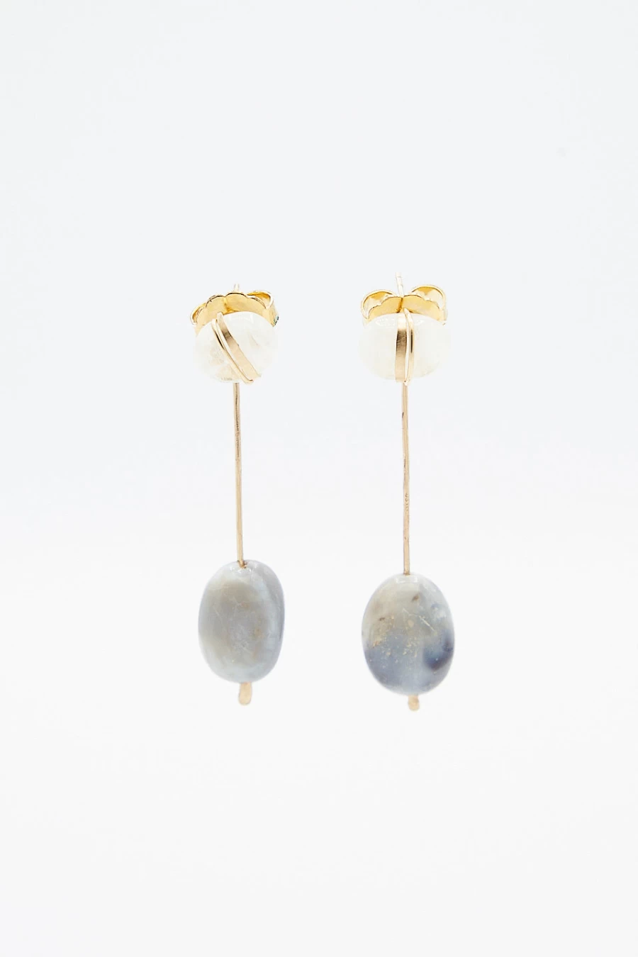 Mary MacGill Moonstone Opal Sculpture Earrings – Handcrafted Artistic Jewelry