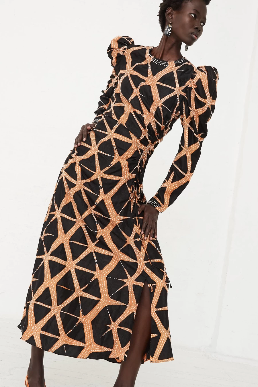 "Ulla Johnson Amalie Black Silk Dress – Hand-Dyed Elegance | Oroboro Collection"