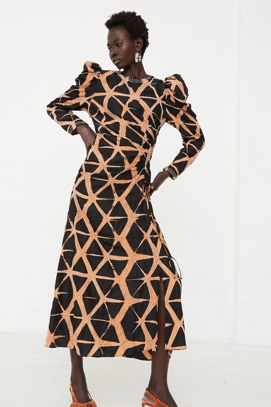 "Ulla Johnson Amalie Black Silk Dress – Hand-Dyed Elegance | Oroboro Collection"