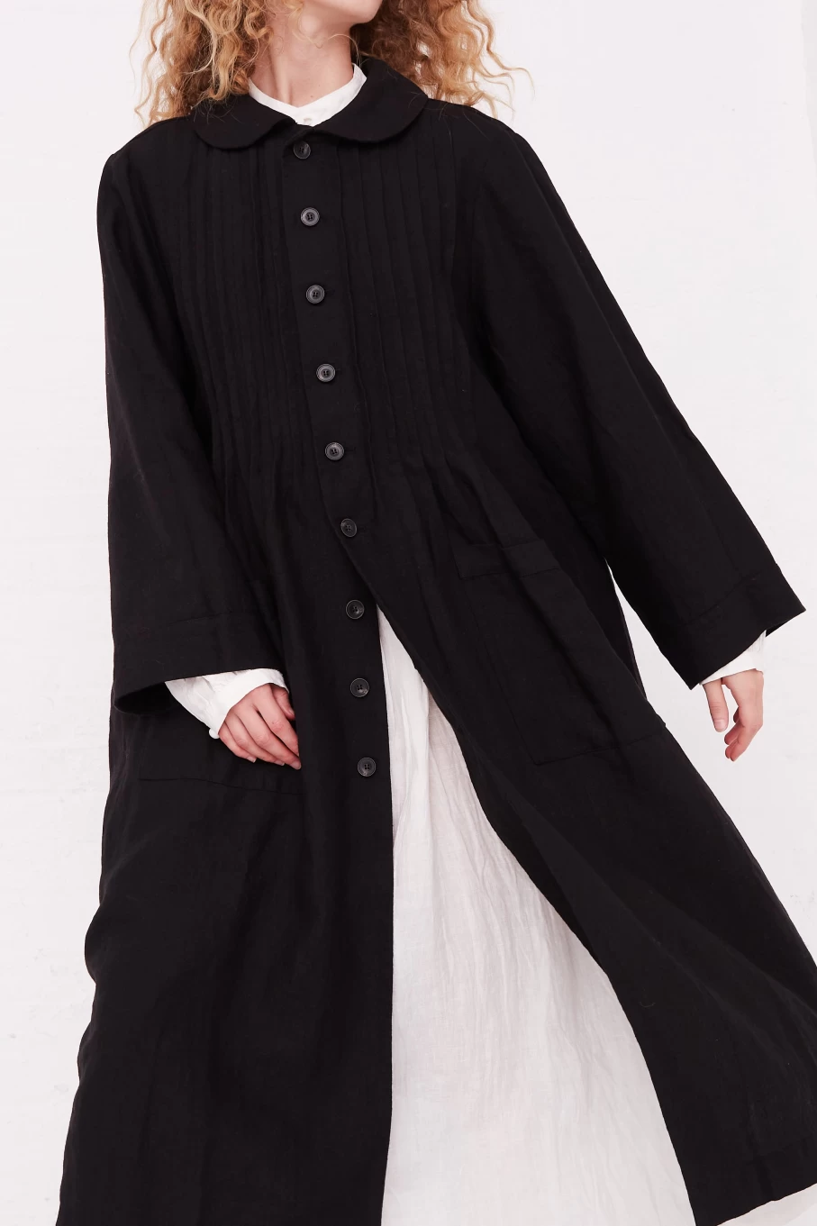 Ichi Antiquit Black Linen Jacket - Vintage Kortrijk Style | Oroboro Store