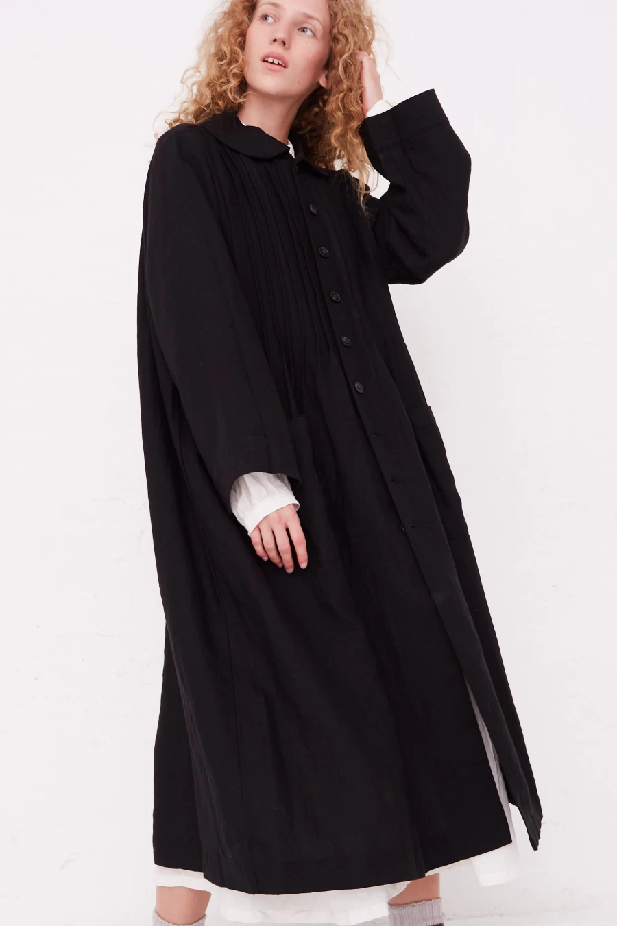 Ichi Antiquit Black Linen Jacket - Vintage Kortrijk Style | Oroboro Store