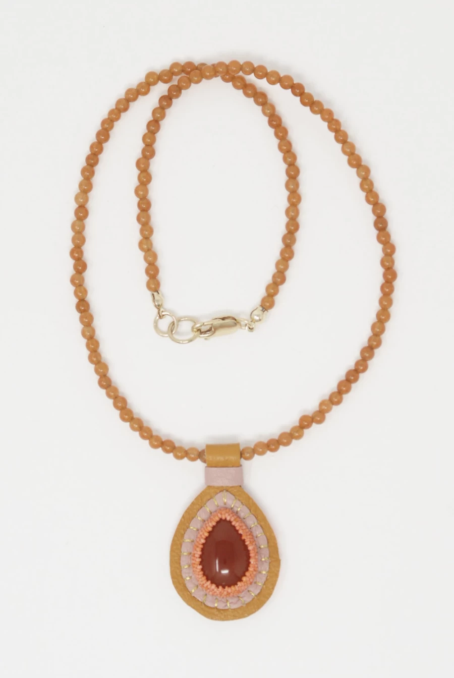 Robin Mollicone Carnelian Charm Necklace | Oroboro Collection | Handmade Jewelry New York