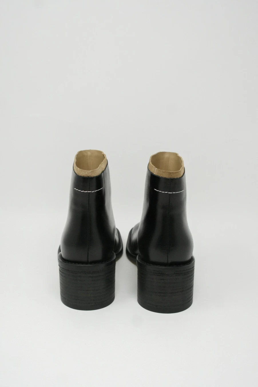 MM6 Maison Margiela Black Leather Ankle Boots | Oroboro Store