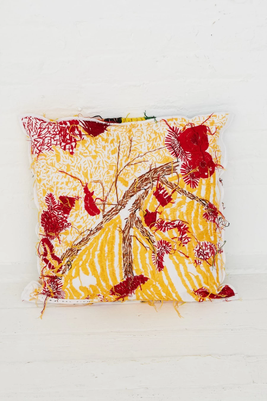 Luna Del Pinal Hand Embroidered Topographic Harvest Cushion | Oroboro Store New York | Luxury Home Decor