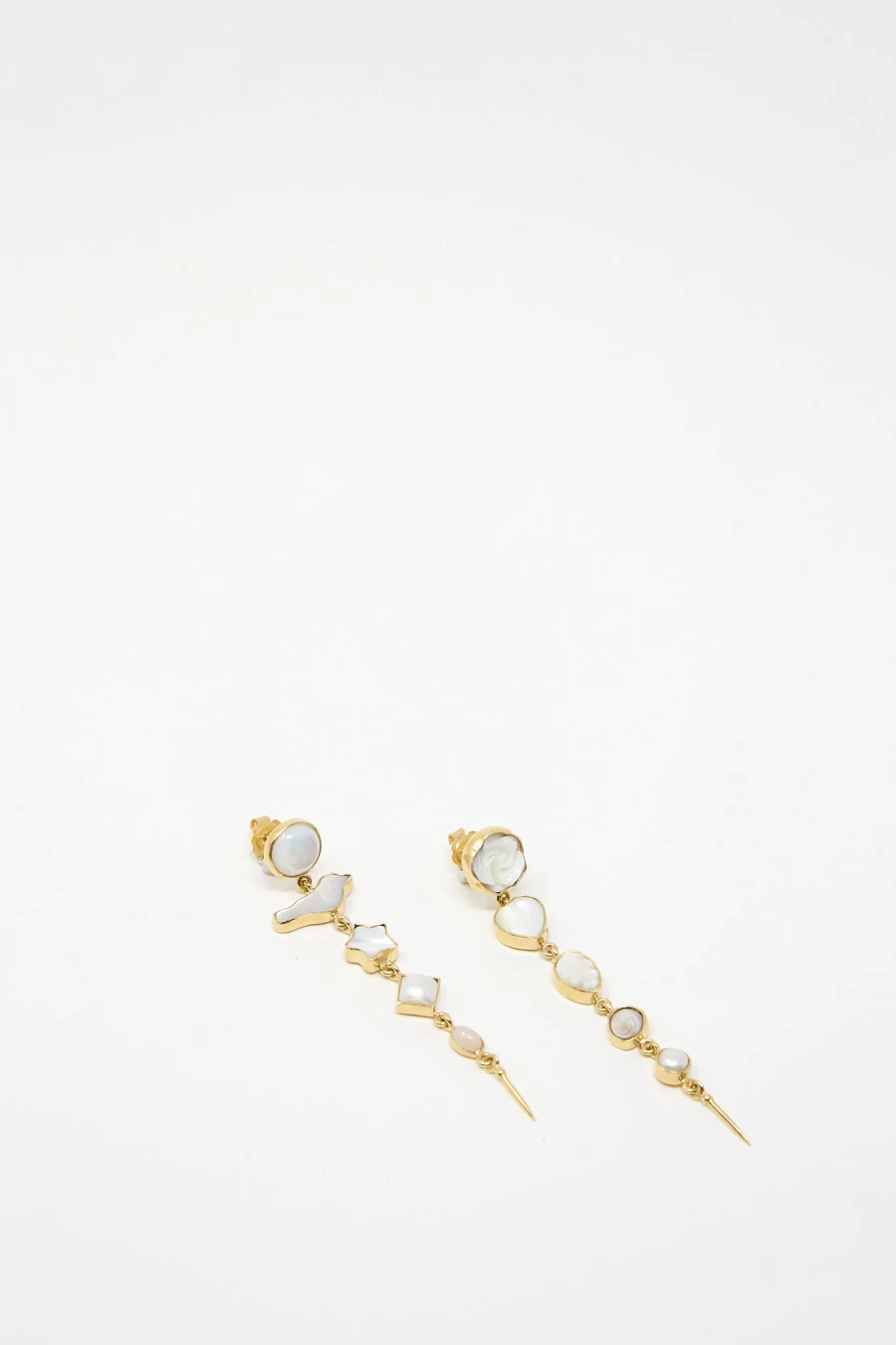 "Grainne Morton Victorian Style Five Charm Drop Earrings - Handcrafted Vintage Jewelry"