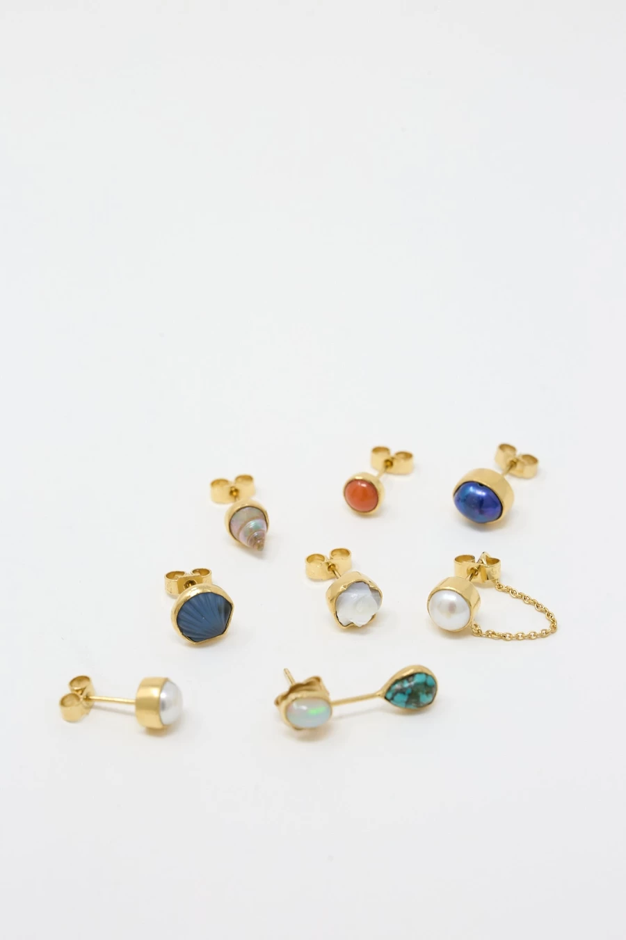 "Grainne Morton Handmade Coral Stud Earrings – Unique Artisan Jewelry"