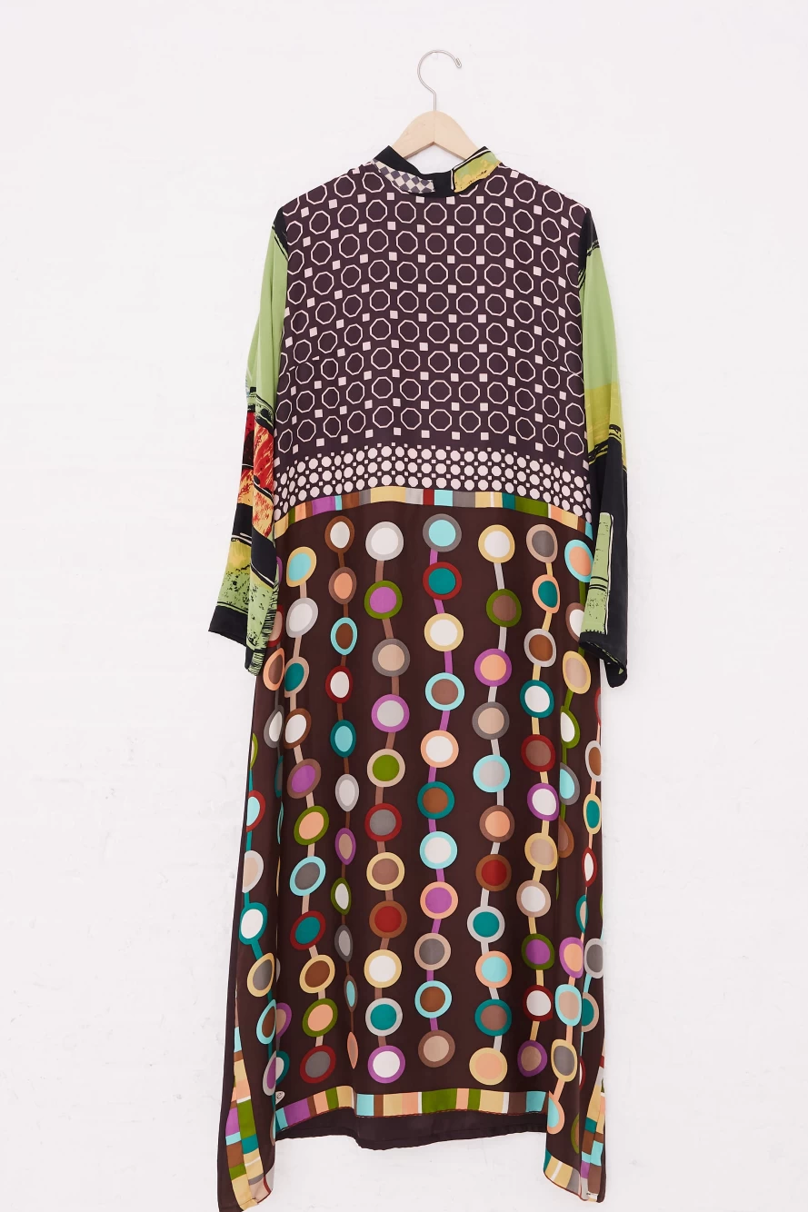 Bettina Bakdal Lucia Silk Dress - Classic Mandarin Collar Elegant Women's Fashion