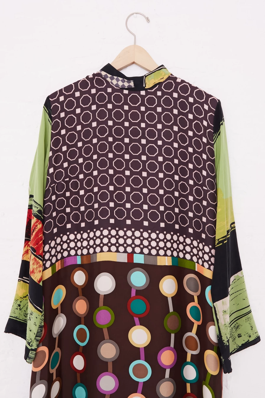 Bettina Bakdal Lucia Silk Dress - Classic Mandarin Collar Elegant Women's Fashion