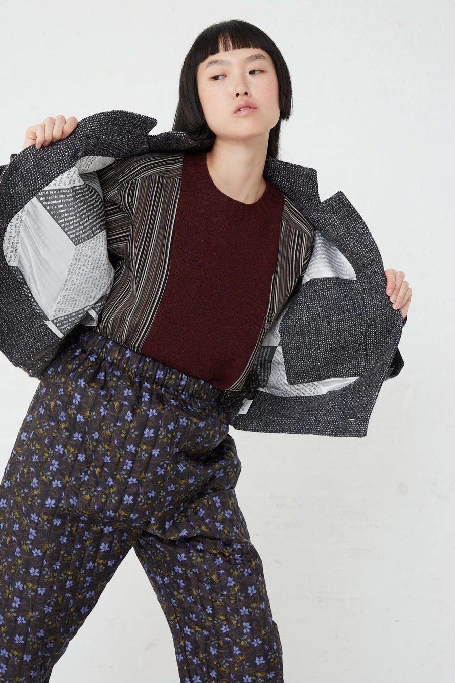 Bless Work Jacket No. 75 - Grey Mix Cotton Utility Jacket by Oroboro | Durable Men's Outerwear