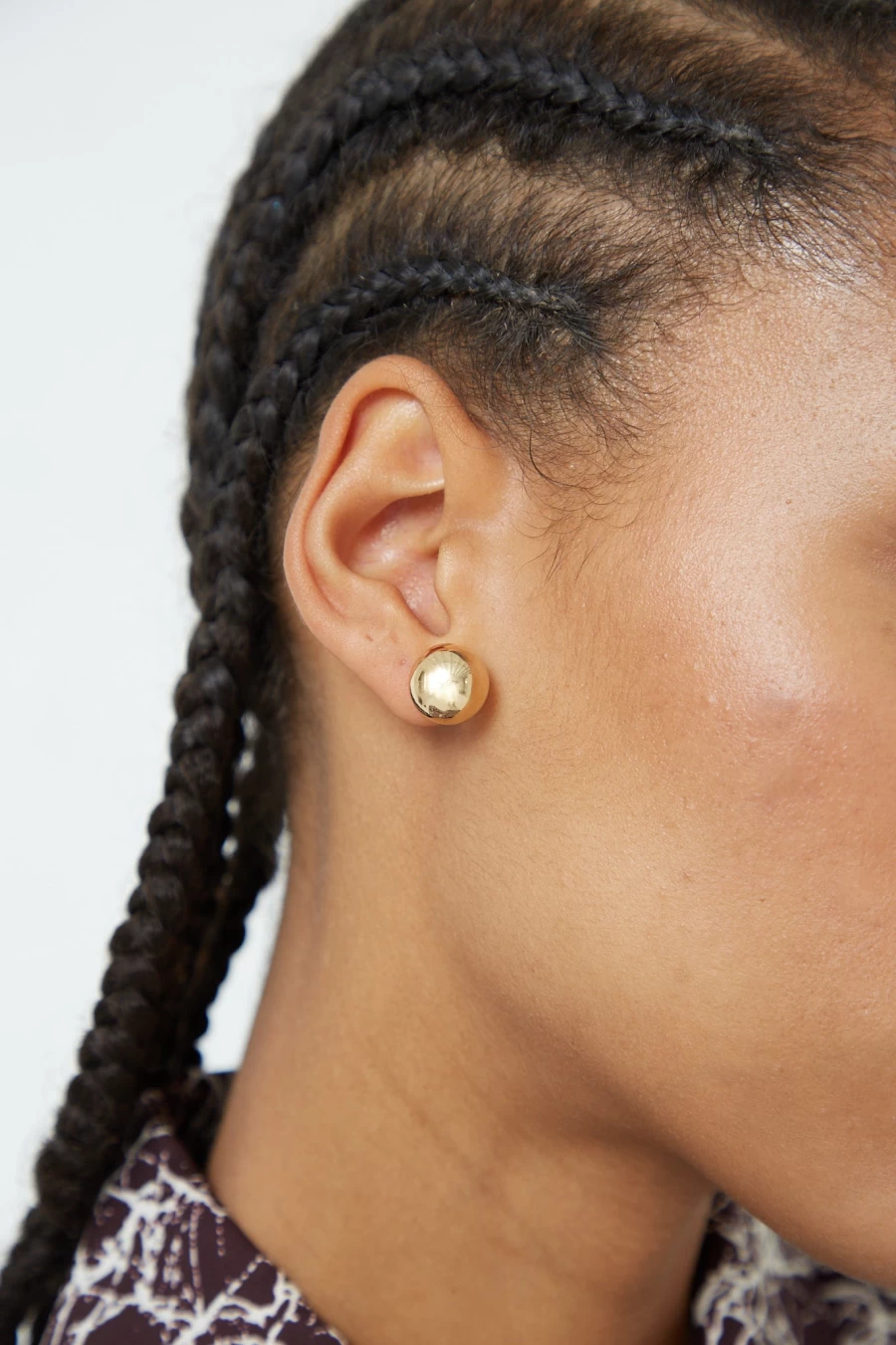 14K Yellow Gold Large 12mm Sphere Stud Single Earring by Kathleen Whitaker
