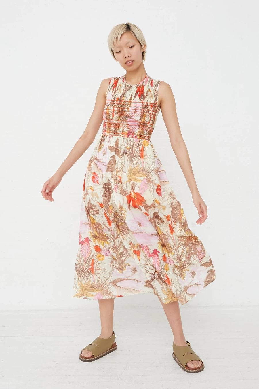Loretta Caponi Gioia Dress - Tropical Dream Floral Print Women's Dress | Oroboro Store New York
