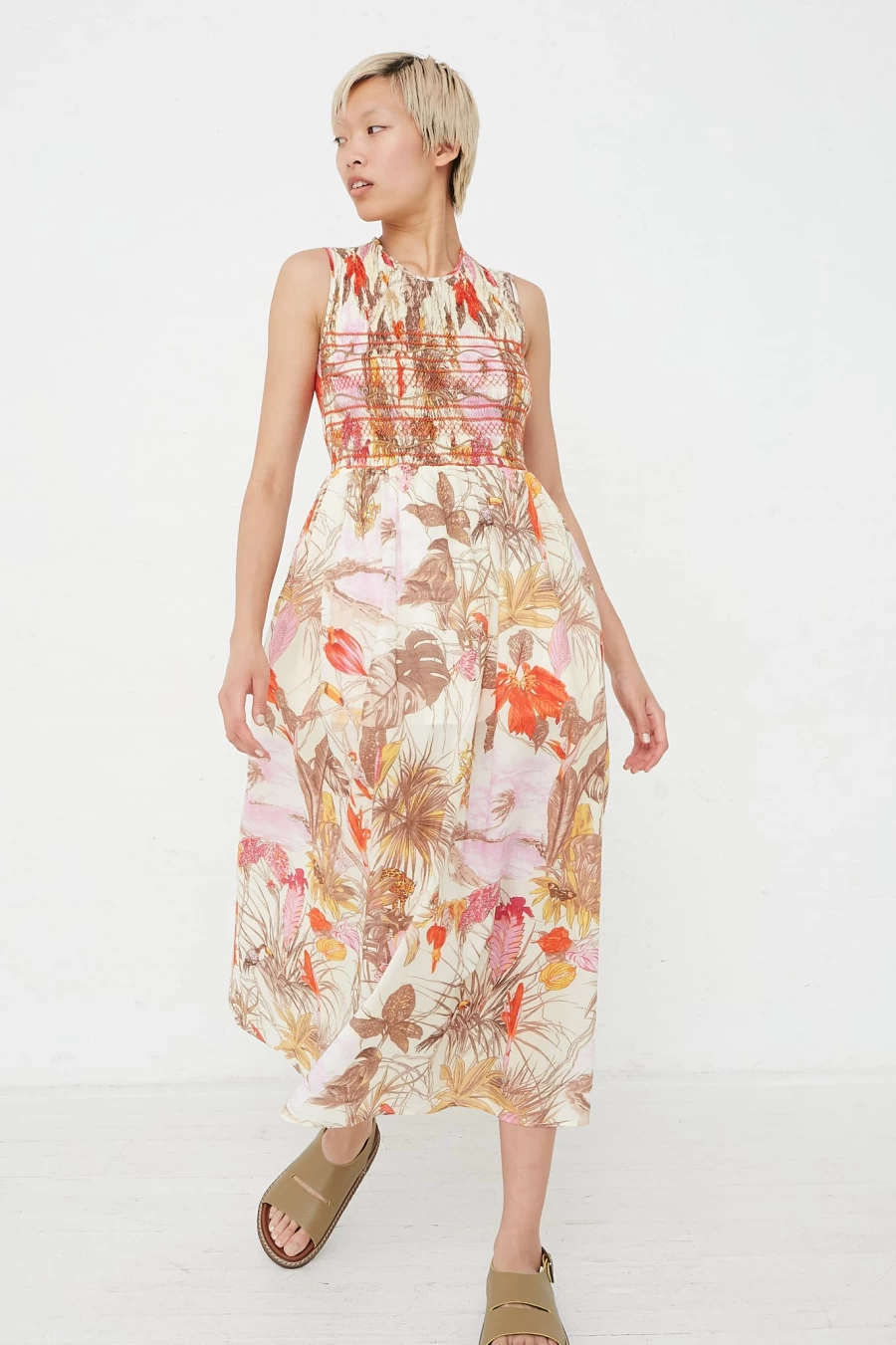Loretta Caponi Gioia Dress - Tropical Dream Floral Print Women's Dress | Oroboro Store New York