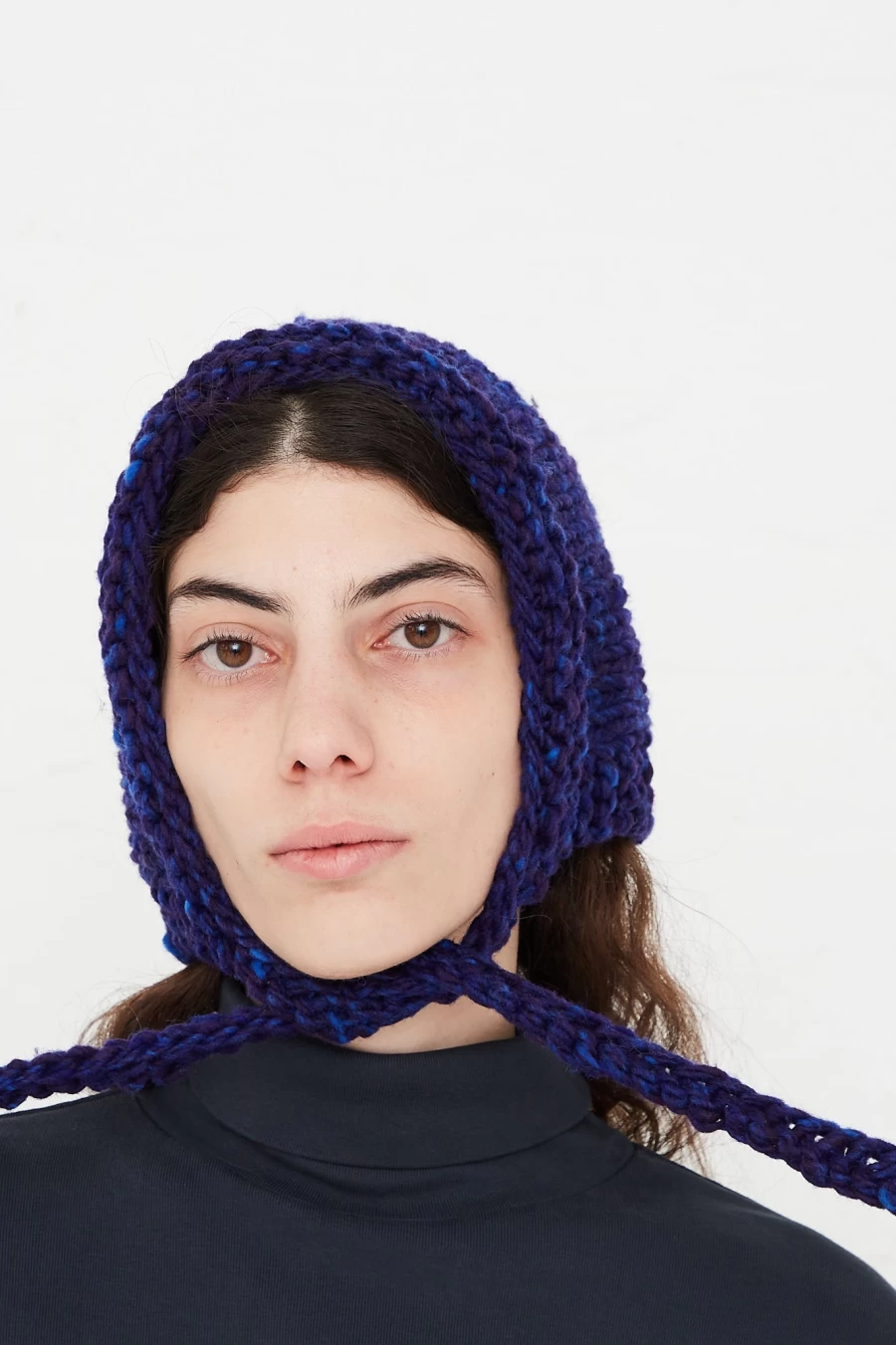 Clyde Blue Wool Space Bonnet - Warm Winter Hat by Oroboro Store