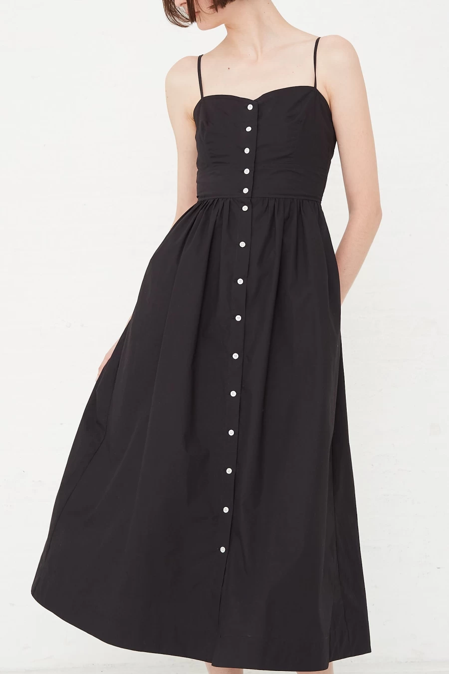 Caron Callahan Lydia Black Poplin Dress | Oroboro Collection | Women's Fashion