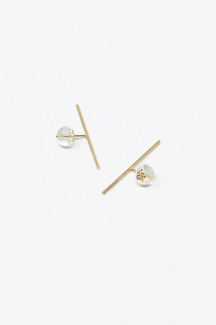 14K Yellow Gold Single Stud Earring by Kathleen Whitaker - Minimalist Stick Design