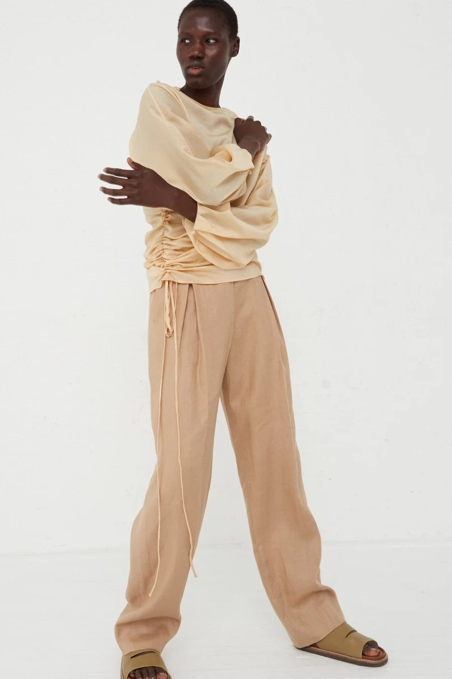 Rejina Pyo Ebba Top - Tan Women's Blouse | Oroboro Store New York