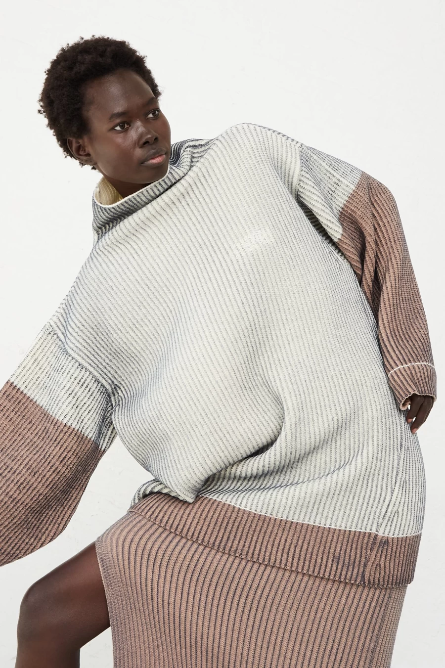 MM6 Maison Margiela Mini Dress in Faded Grey - Oroboro Distressed Style