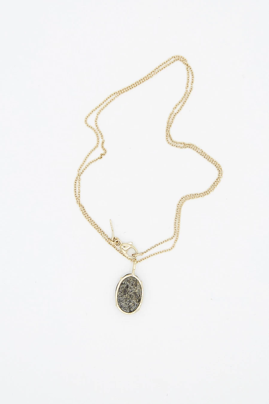 Mary MacGill 14K Gold Floating Necklace with Block Island Stone - 16 Inch Chain