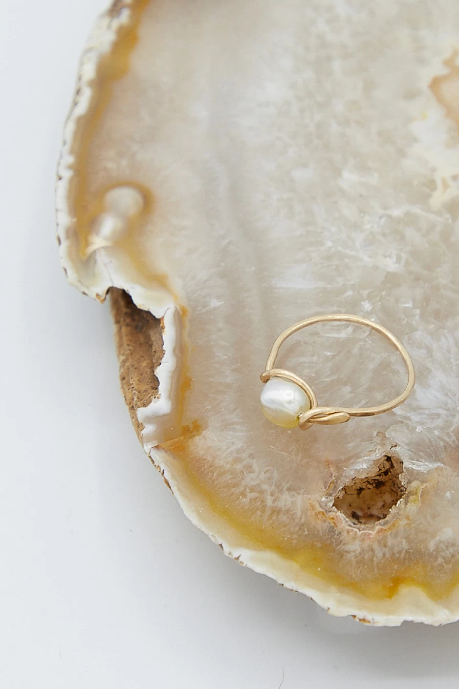 Mary MacGill 14K Gold Mermaid Pearl Ring - Elegant Golden Pearl Jewelry