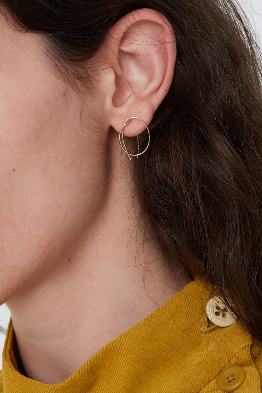 "Kathleen Whitaker 14K Yellow Gold Small Rope Hoop Earrings | Handmade Luxury Jewelry | Free Shipping"