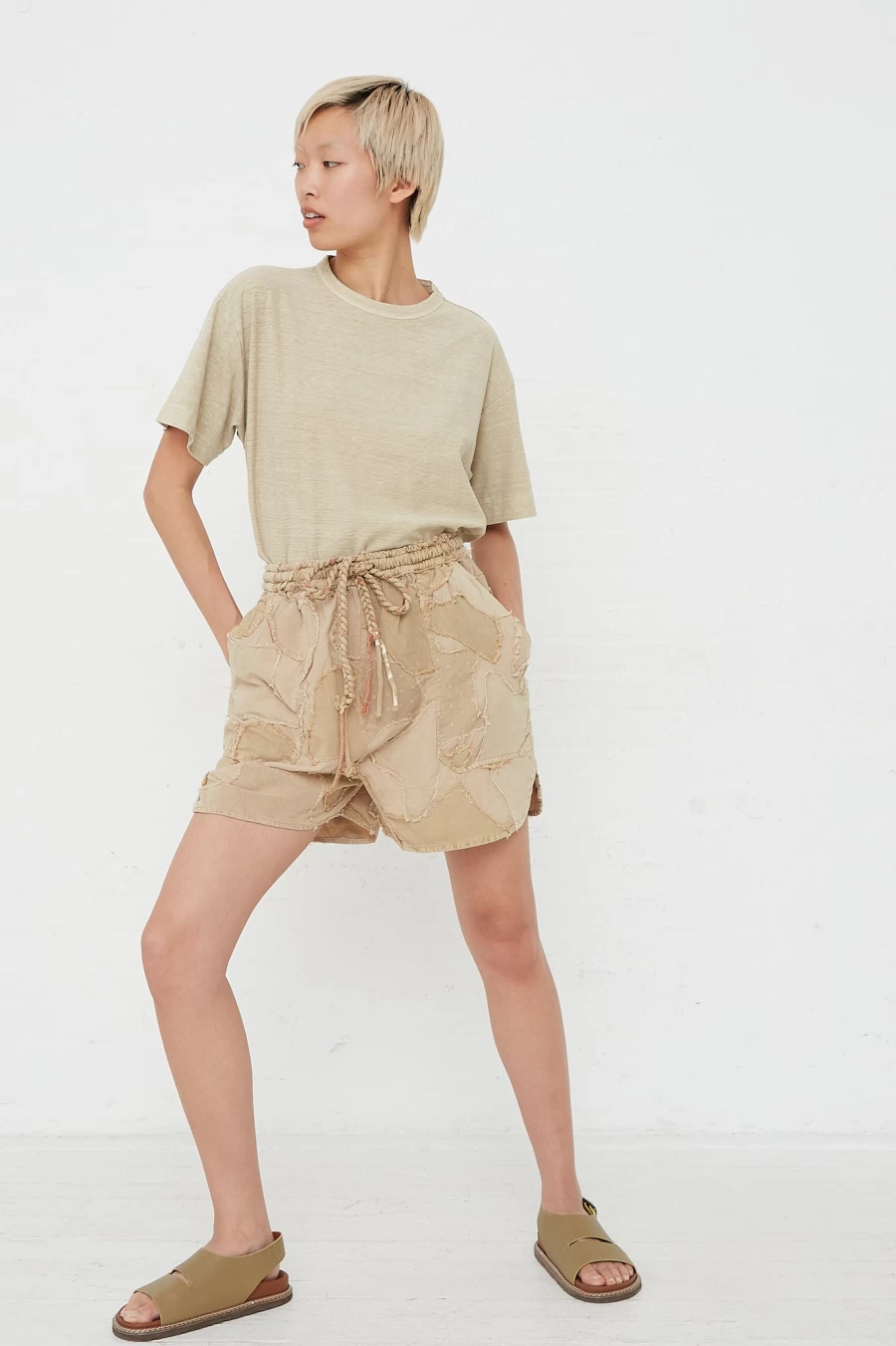 Dr. Collectors Khaki Camo Patchwork Short - Oroboro Inspired Poplin Style