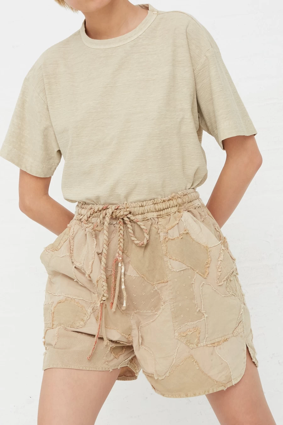 Dr. Collectors Khaki Camo Patchwork Short - Oroboro Inspired Poplin Style