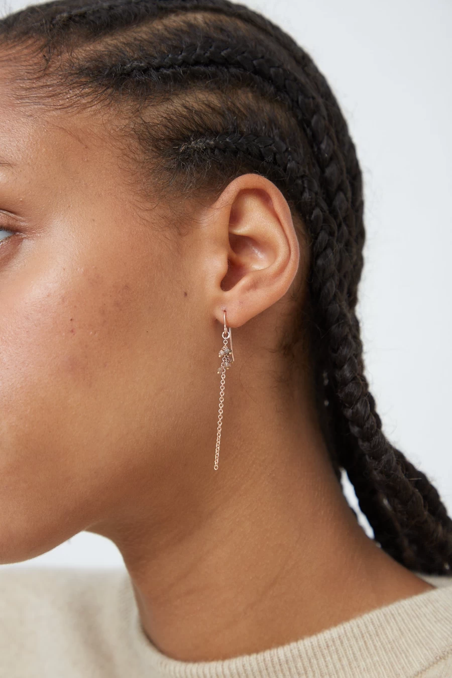 Stephanie Schneider Rose Gold Plated Earrings with Raw Brown Diamonds - Luxury Handmade Jewelry