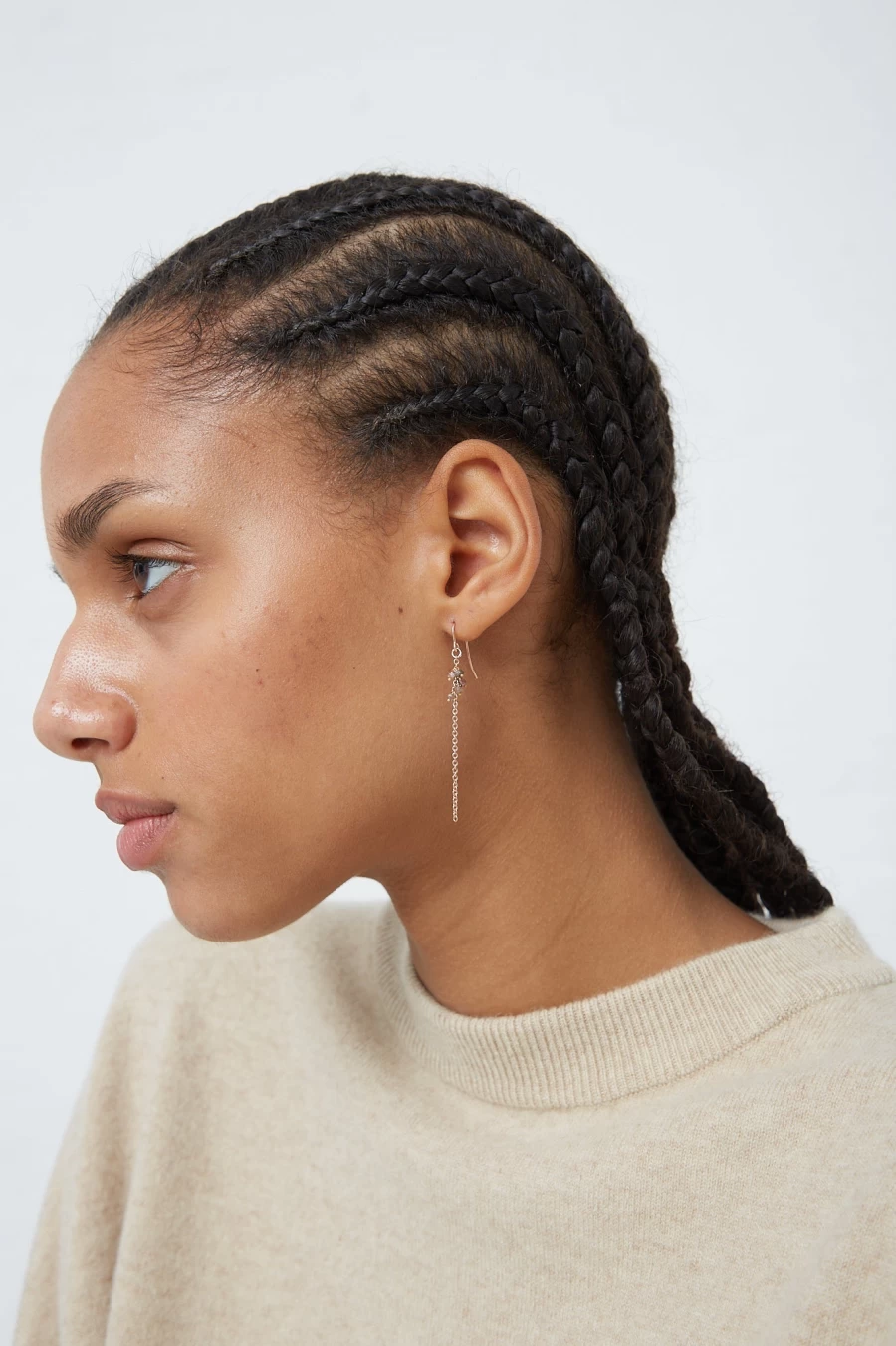 Stephanie Schneider Rose Gold Plated Earrings with Raw Brown Diamonds - Luxury Handmade Jewelry