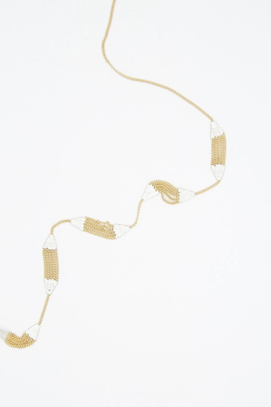 Hannah Keefe Brass Chain Minnow Necklace with Silver Solder - Handcrafted Jewelry