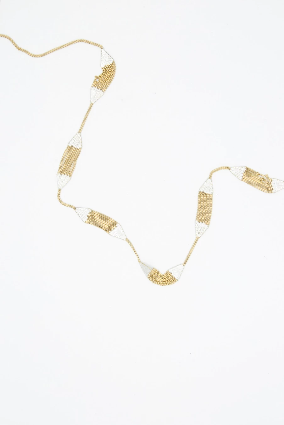 Hannah Keefe Brass Chain Minnow Necklace with Silver Solder - Handcrafted Jewelry