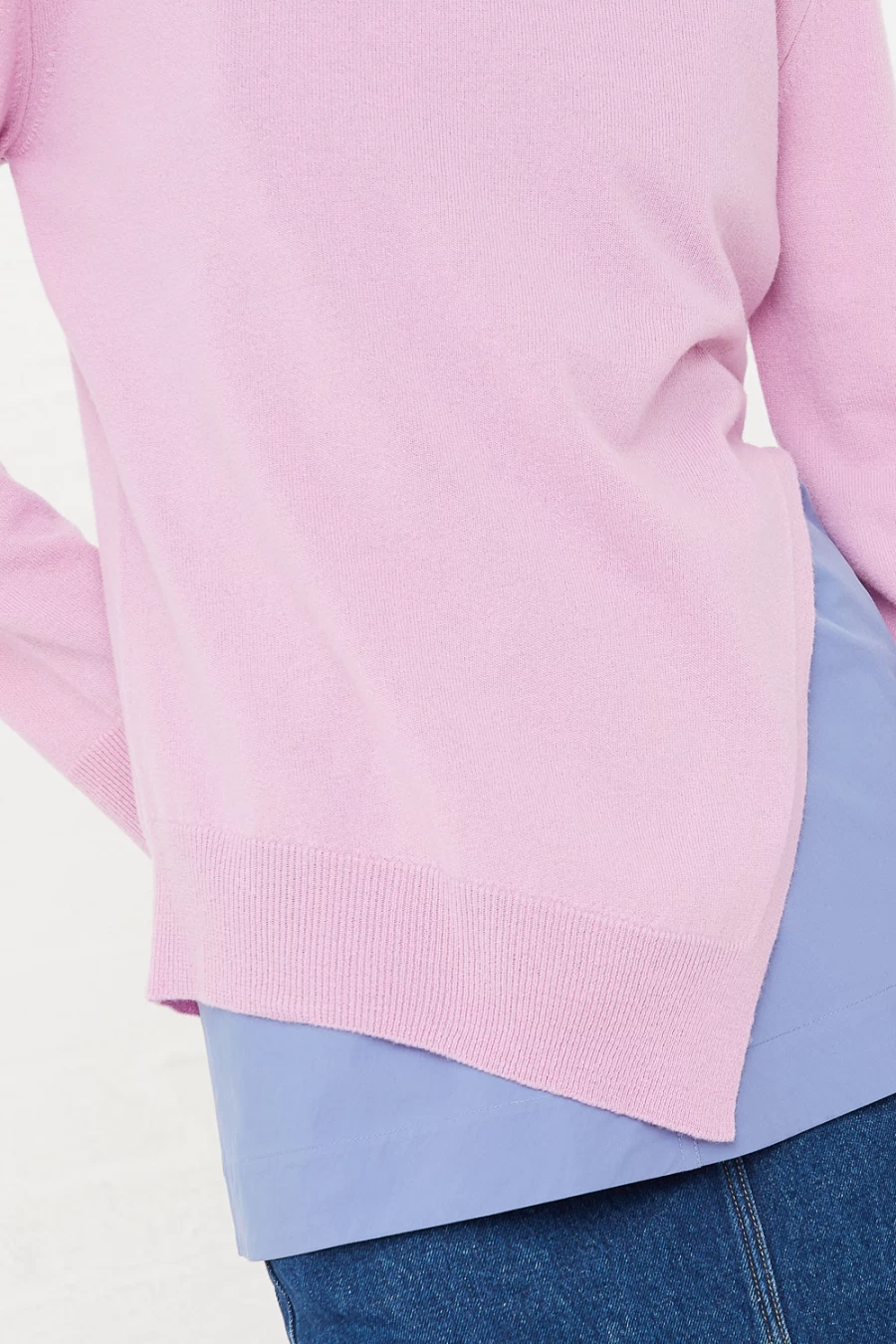 Studio Nicholson Sanpo Crewneck Sweater in Orchid | Oroboro Organic Cotton Knitwear