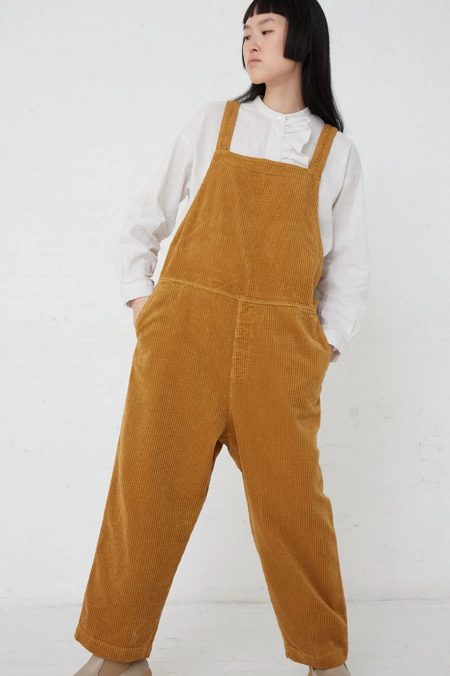 Nest Robe Women's Cotton Corduroy Overalls in Camel | Oroboro Collection | Comfortable Stylish Jumpsuit