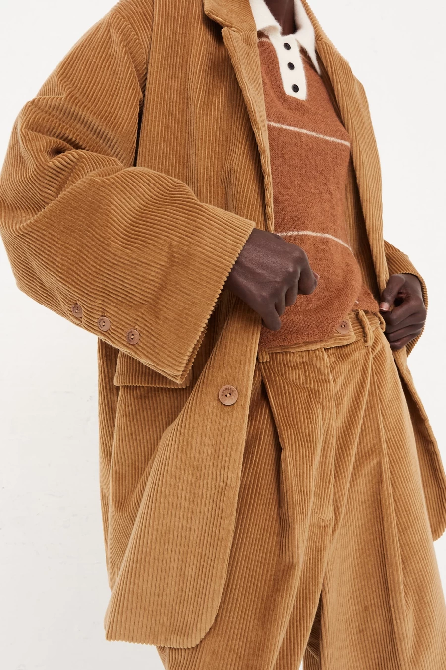 Cordera Men's Corduroy Blazer in Miel Brown | Slim Fit Casual Jacket | Oroboro Store