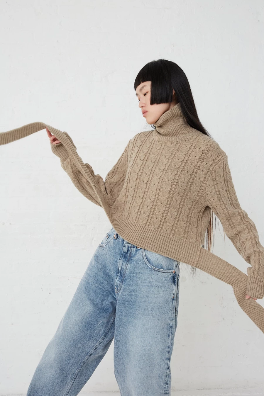 MM6 Maison Margiela Cable Knit Wool Sweater - Oroboro Oversized Unisex Pullover