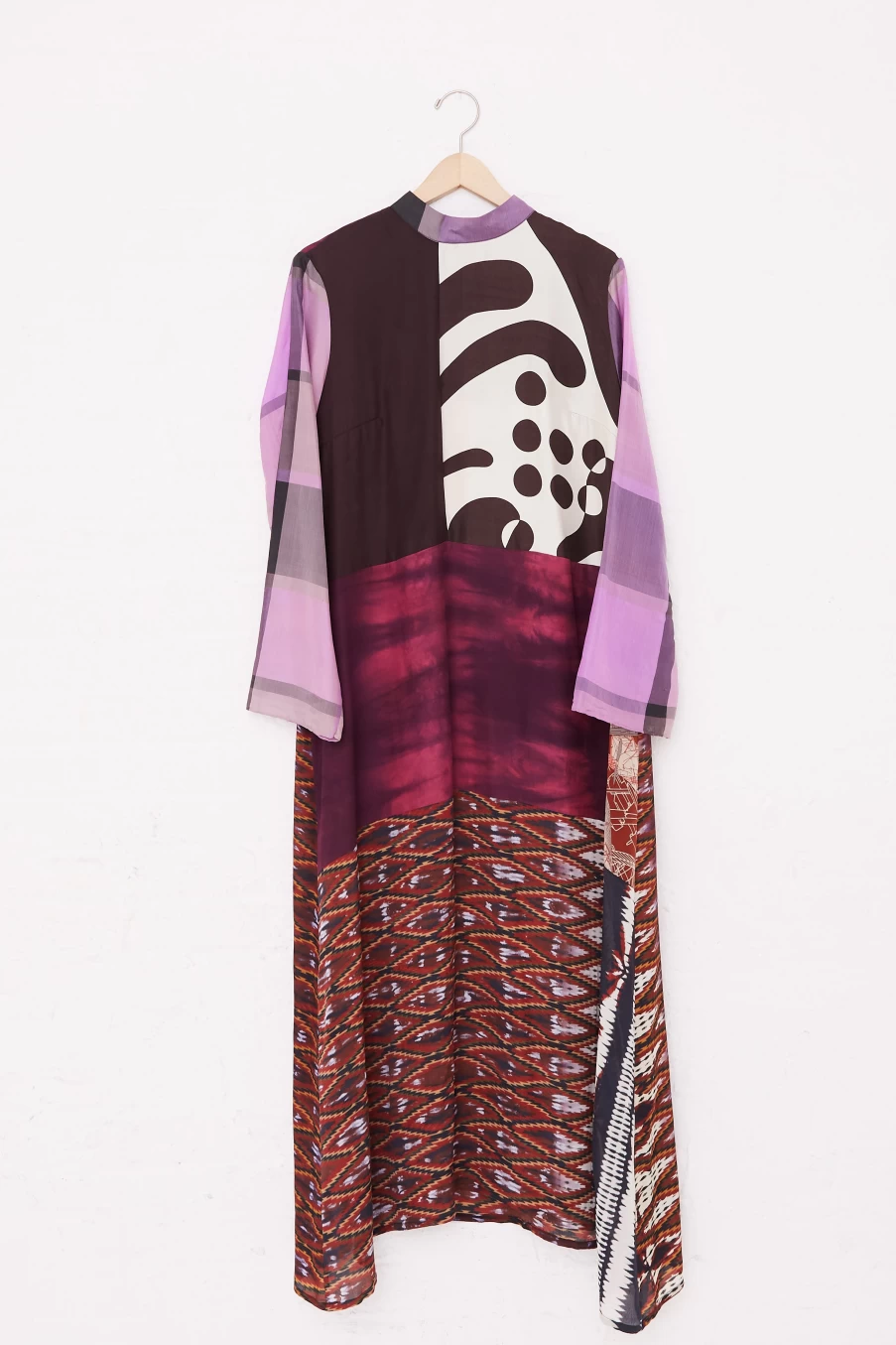Bettina Bakdal Silk Fehli Dress with Classic Mandarin Collar | Elegant Oroboro Silk Gown