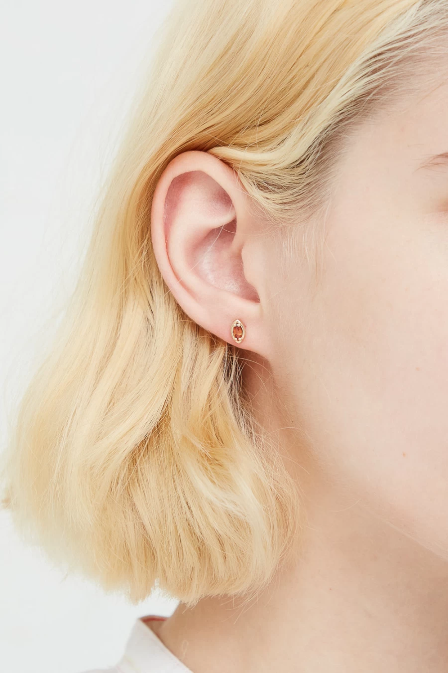 Kathryn Bentley Marquise Orange Sapphire Stud Earrings | Oroboro Collection | Handcrafted Gemstone Jewelry