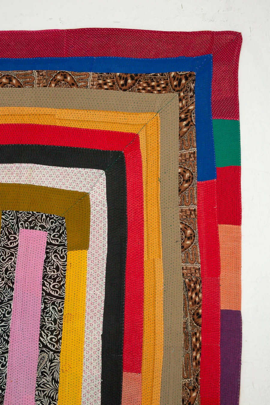 "Travel Find Kantha Quilt - Handmade Multicolor Boho Throw Blanket by Oroboro"