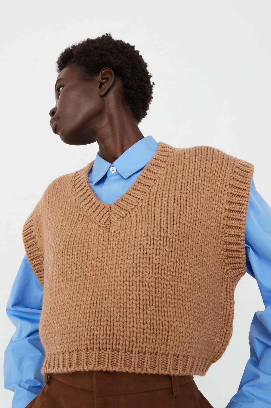 Cristaseya Camel Short Vest | Oroboro Collection | Premium Fashion Vest