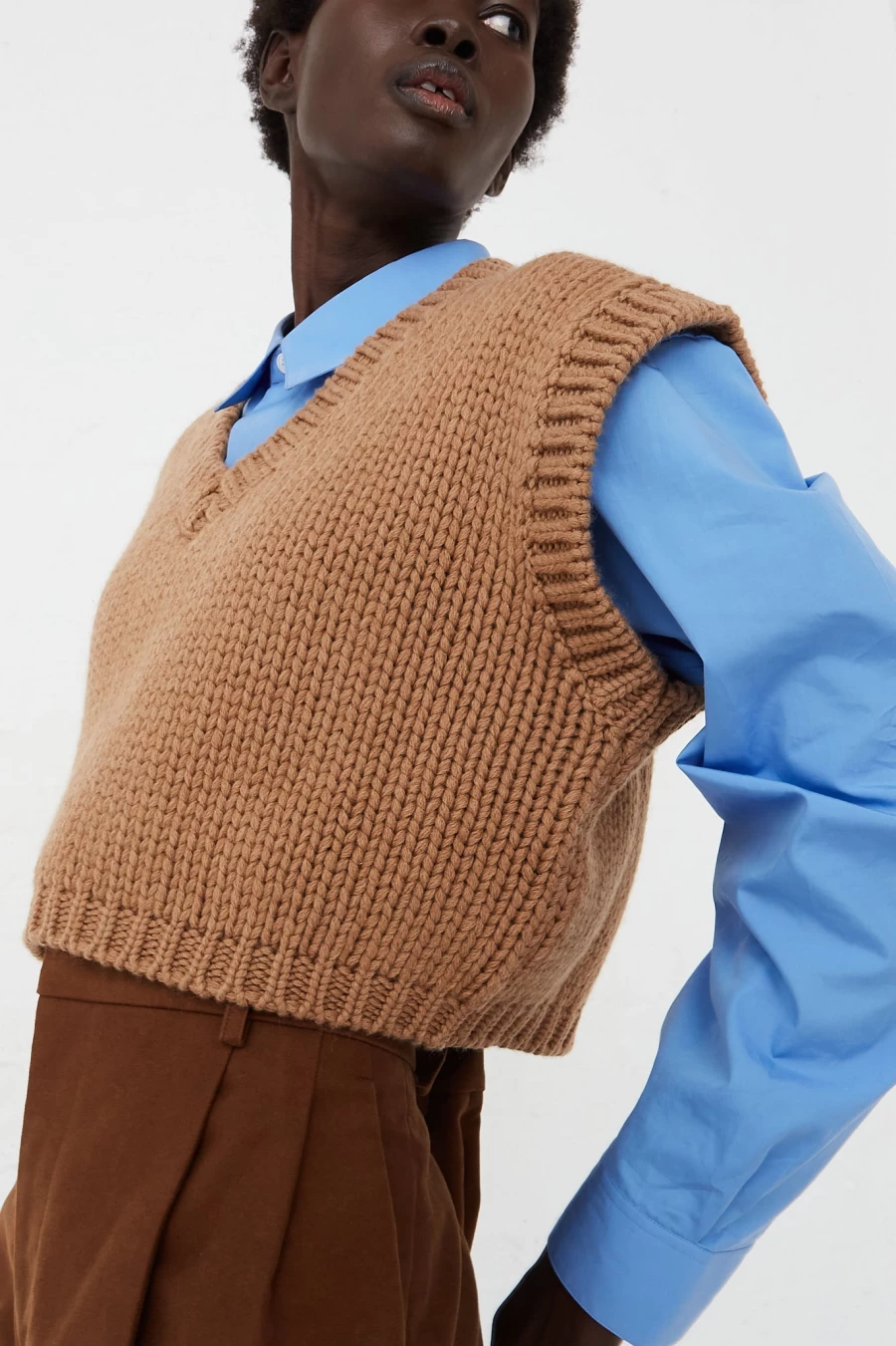 Cristaseya Camel Short Vest | Oroboro Collection | Premium Fashion Vest