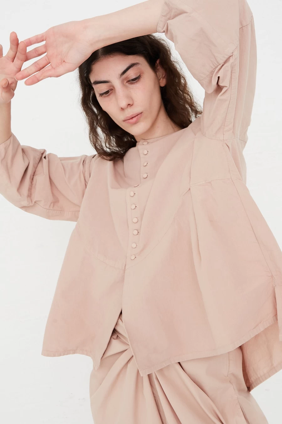 Cosmic Wonder Orange Jade Cotton Shirt | Oroboro Collection