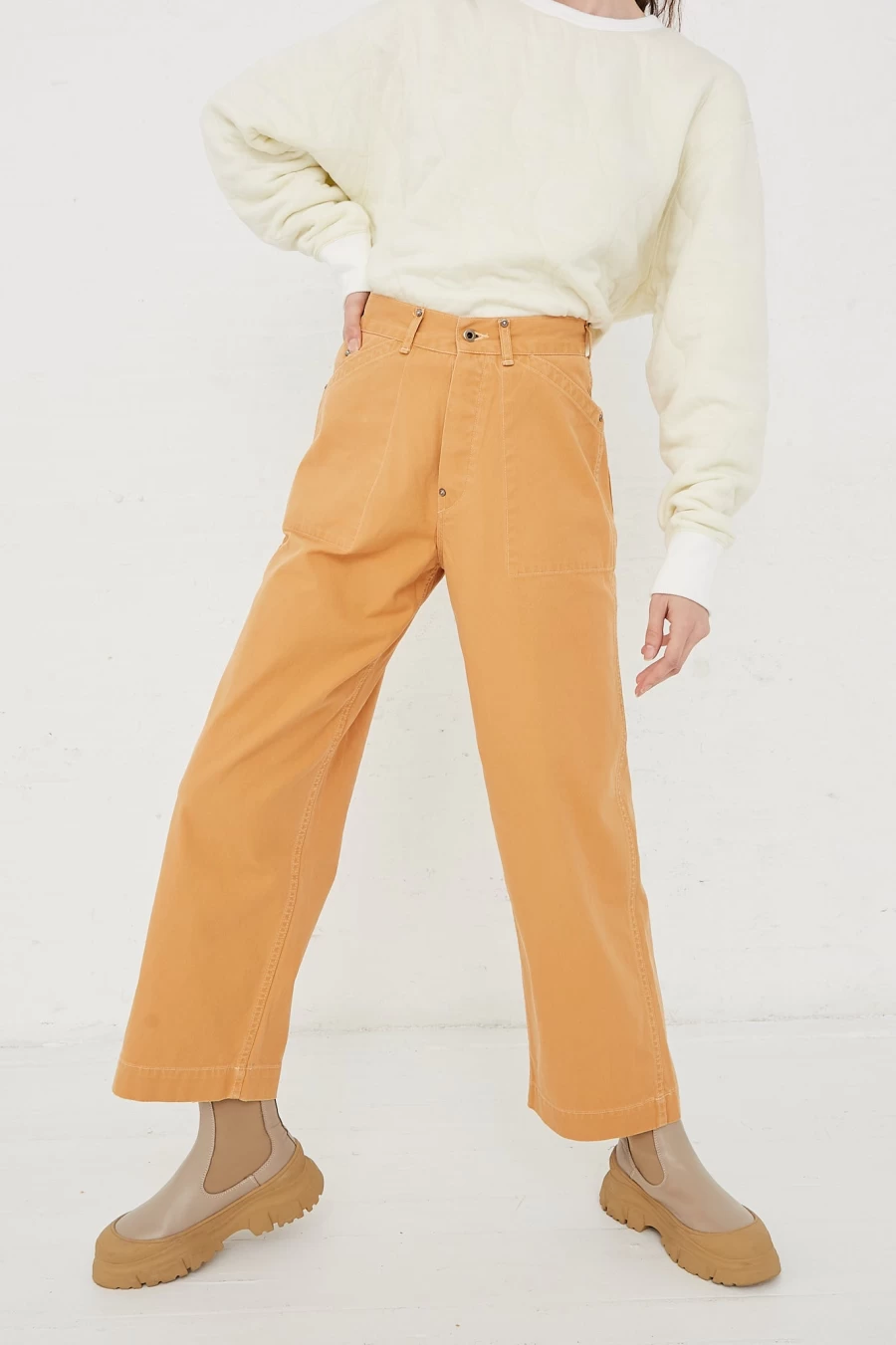 Chimala Apricot Cotton Canvas Work Pants - Durable Men's Workwear by Oroboro Store