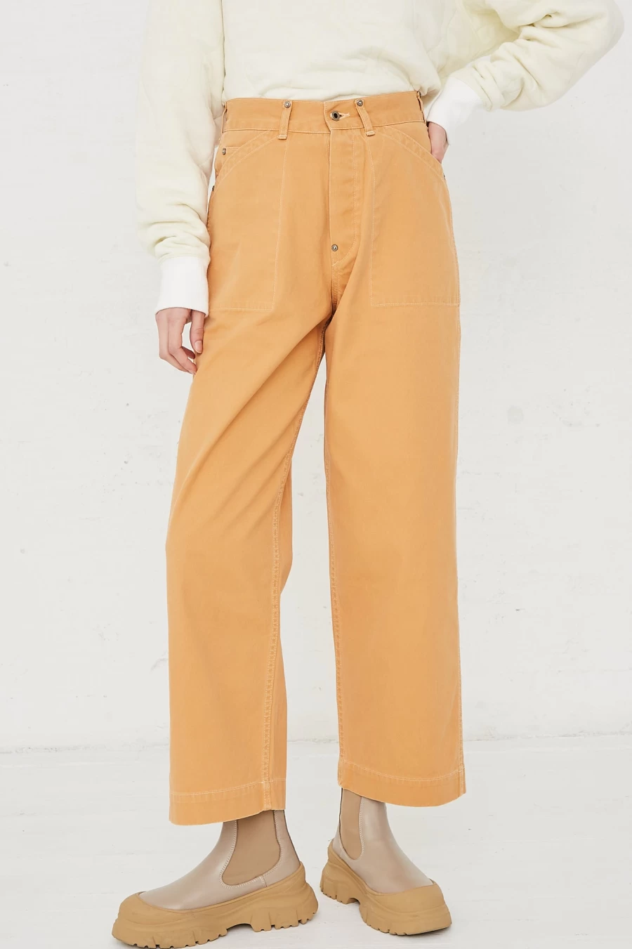 Chimala Apricot Cotton Canvas Work Pants - Durable Men's Workwear by Oroboro Store