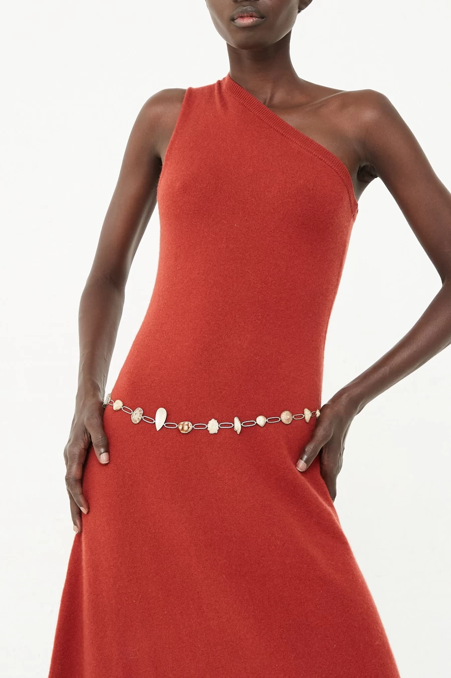 La Ma R Sterling Silver Shell Chain Link Belt - Elegant Adjustable Waist Belt for Women | Oroboro Store